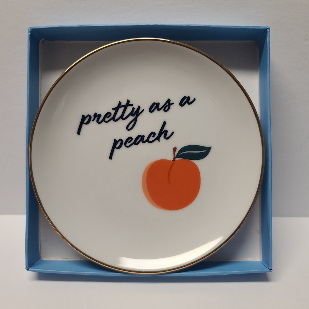 Draper James 'Pretty As A Peach' Ceramic Round Trinket Tray by Reese Witherspoon